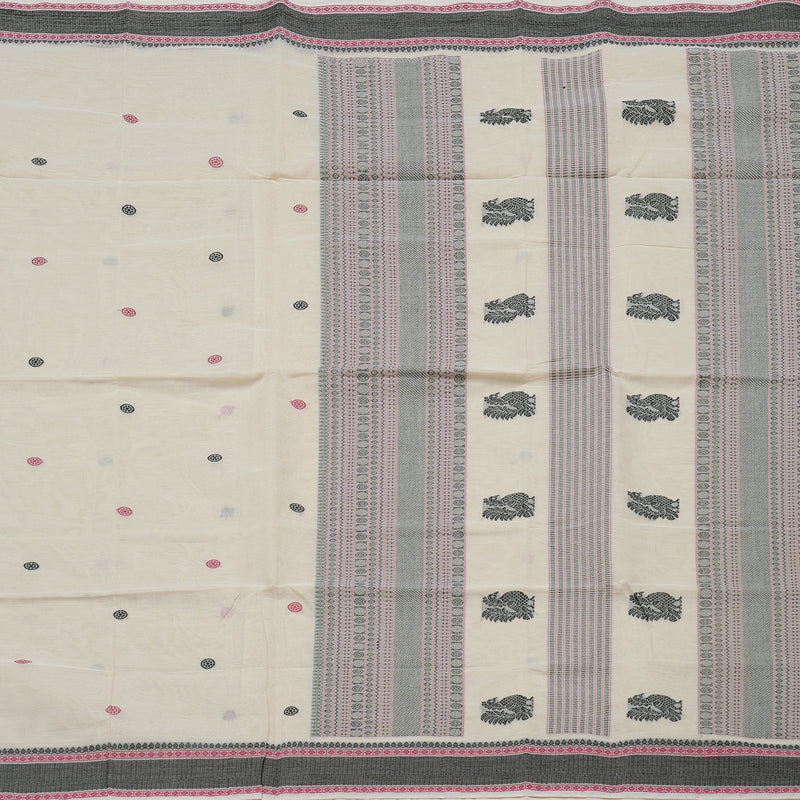 Hayagrivas handloom Beaming Beige Cotton Saree KBE97D13-3