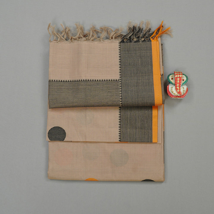 Hayagrivas Handloom Pure Cotton Saree in Enchanting Beige KBE97D15-1