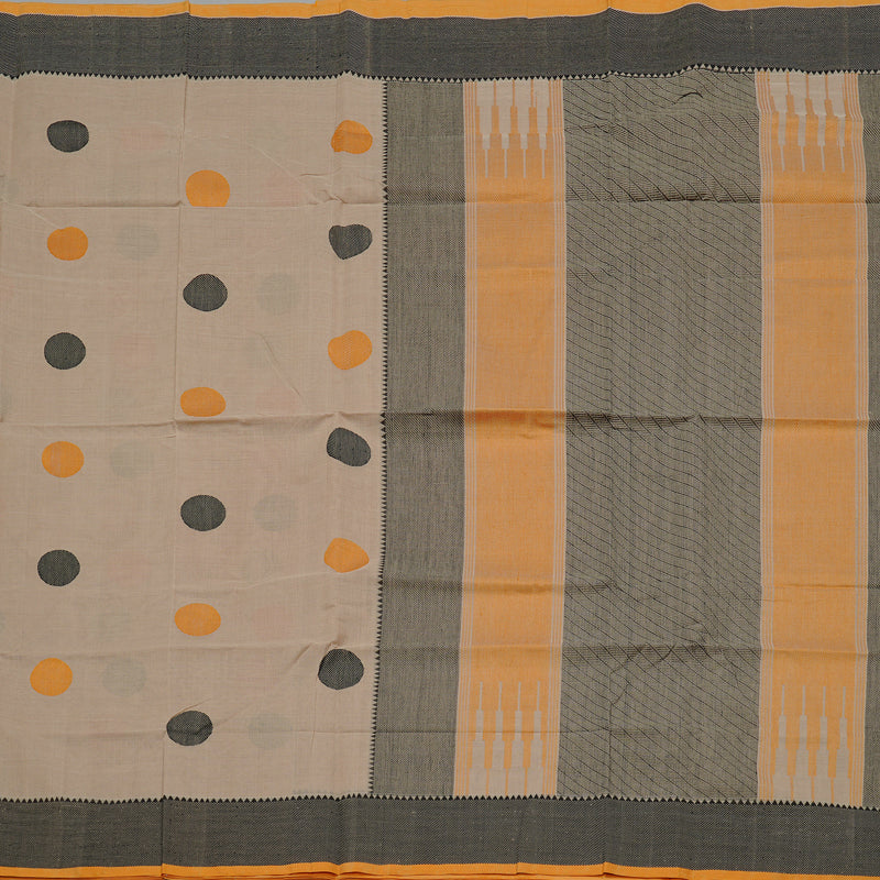 Hayagrivas Handloom Pure Cotton Saree in Enchanting Beige KBE97D15-1