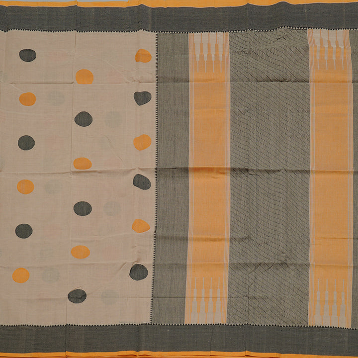 Hayagrivas Handloom Pure Cotton Saree in Enchanting Beige KBE97D15-1