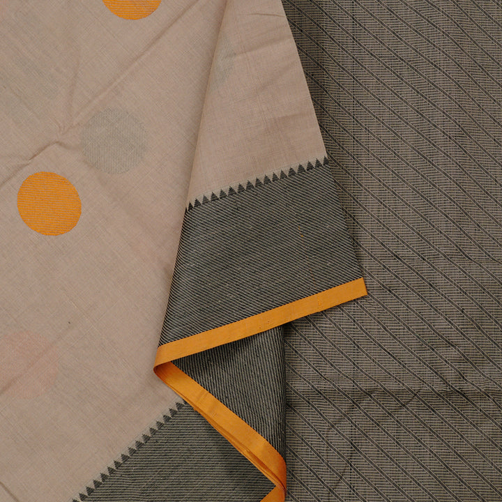 Hayagrivas Handloom Pure Cotton Saree in Enchanting Beige KBE97D15-1