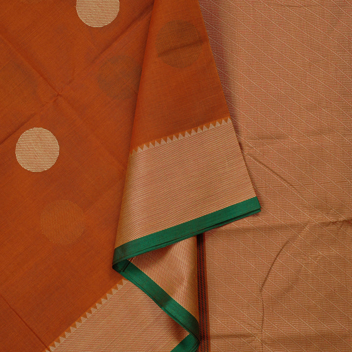 Hayagrivas Handloom Pure Cotton Saree in Distinctive Honey Mustard KBE97D15-2