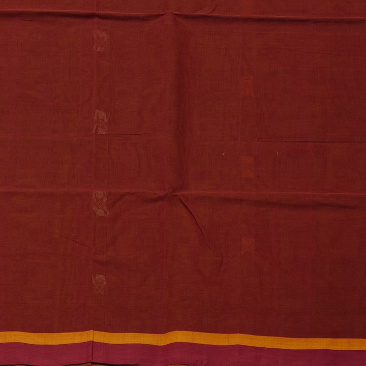 Hayagrivas Handloom Pure Cotton Saree in Regal Dark Fenugreek KBE97D2-3