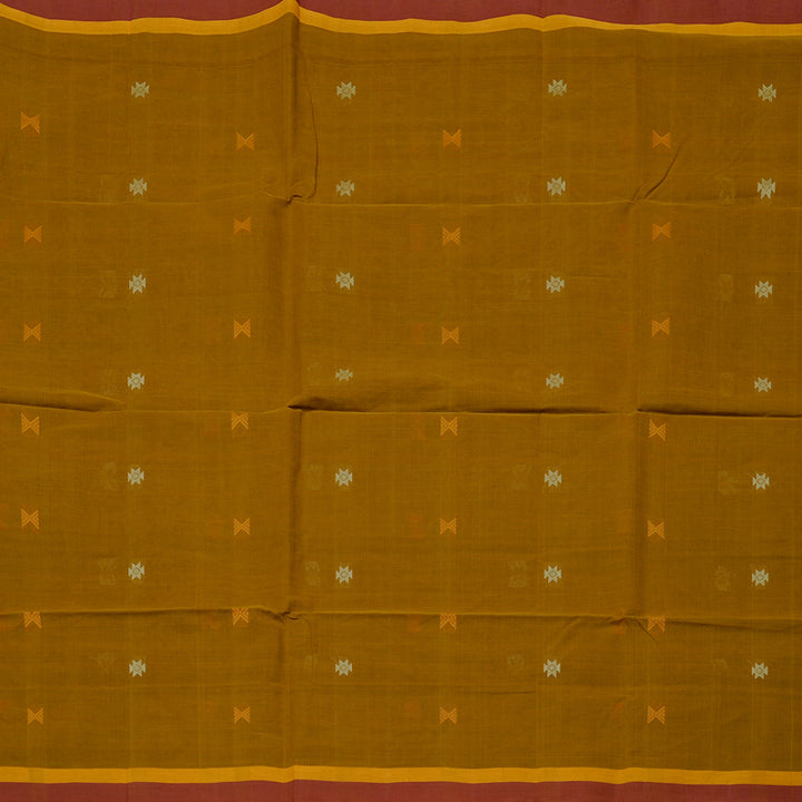 Hayagrivas Handloom Pure Cotton Saree in Regal Dark Fenugreek KBE97D2-3