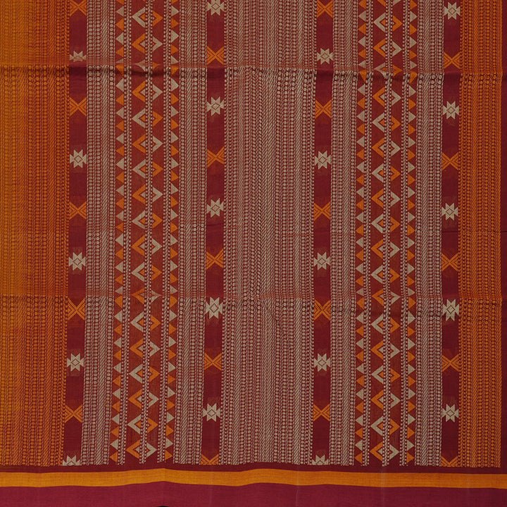 Hayagrivas Handloom Pure Cotton Saree in Regal Dark Fenugreek KBE97D2-3