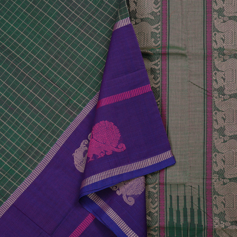 Hayagrivas Handloom Ganga Jamuna Pure Cotton Saree in Lively Mandhalir KBE97D4-1
