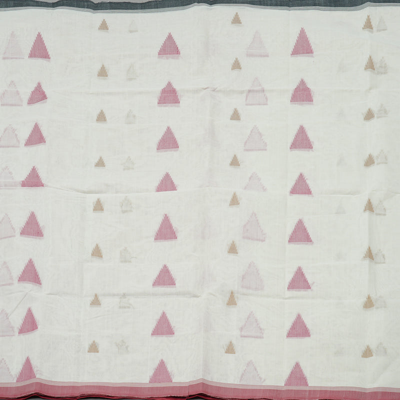 Hayagrivas Handloom Pure Cotton Saree in Graceful White KBE97D6-2