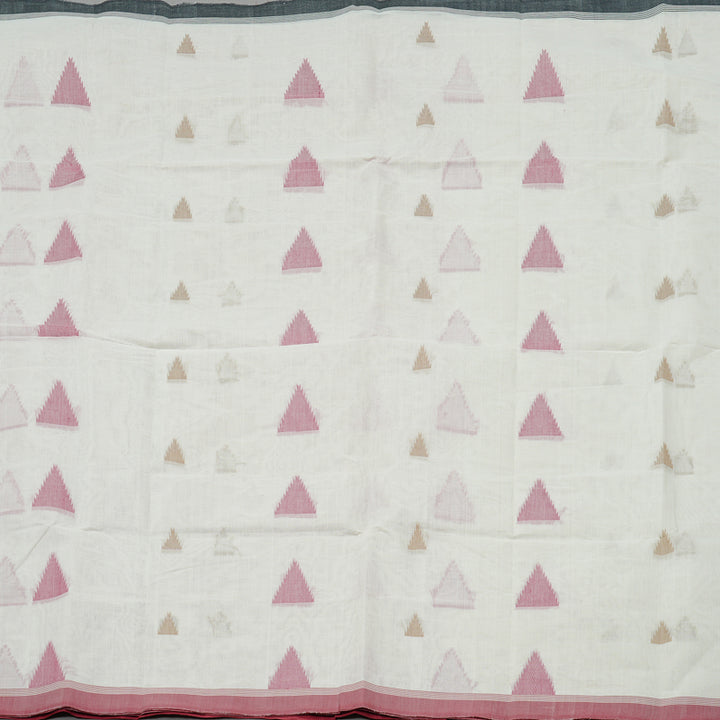 Hayagrivas Handloom Pure Cotton Saree in Graceful White KBE97D6-2