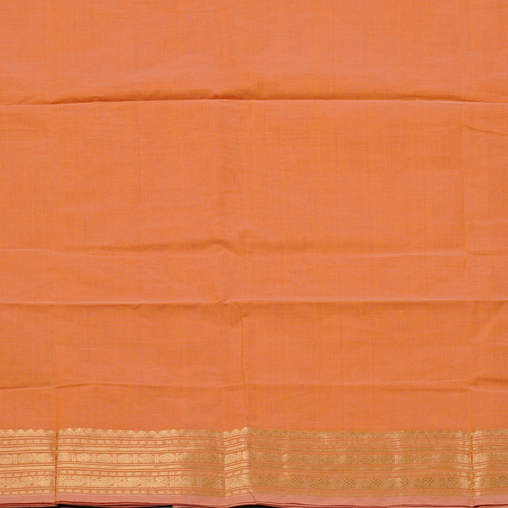 Hayagrivas Handloom Pure Cotton Saree in Charmign Peach Orange KBE97D8-6