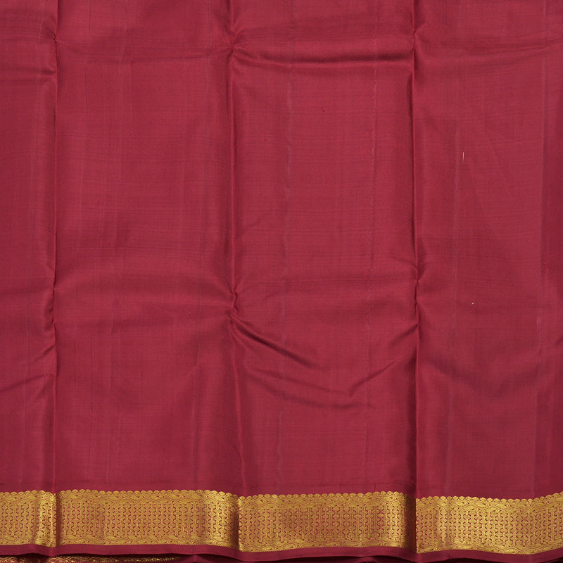 Hayagrivas Handloom Deep Violet Kanjivaram Silk Saree with Maroon Border KBE980I5-1