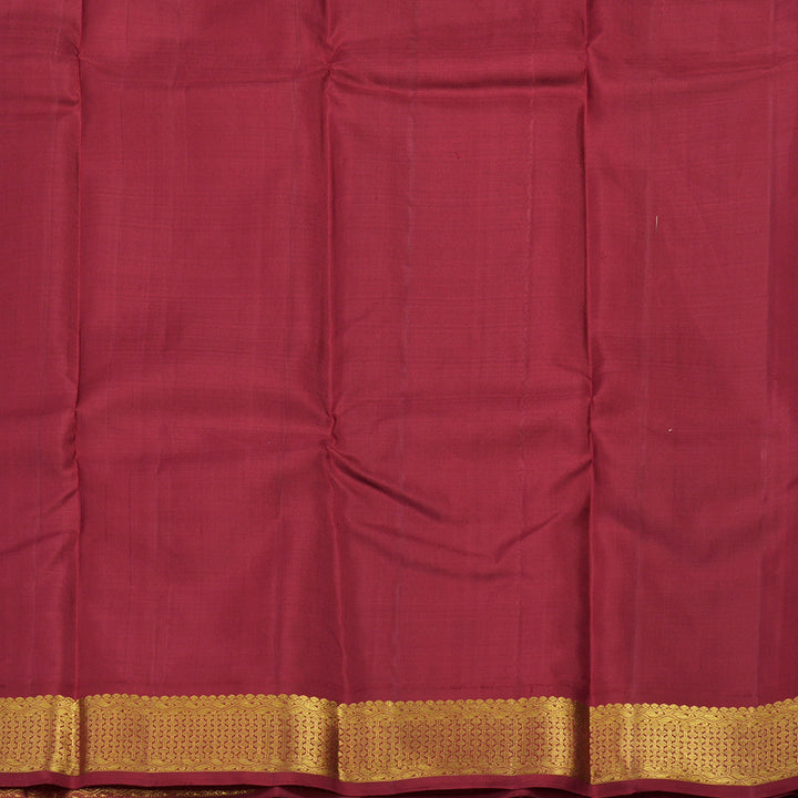 Hayagrivas Handloom Deep Violet Kanjivaram Silk Saree with Maroon Border KBE980I5-1