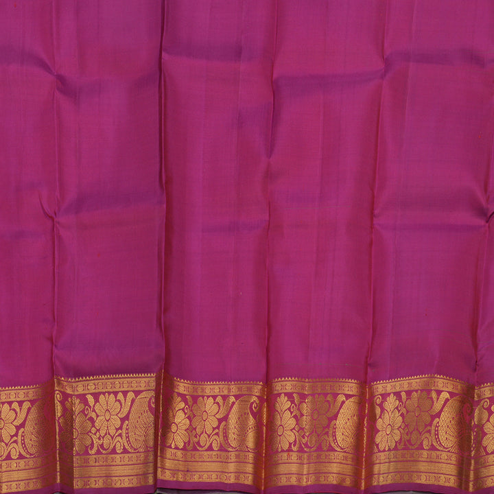 Hayagrivas Green Pattu Pavadai with Purple contrast KBE981I1-1