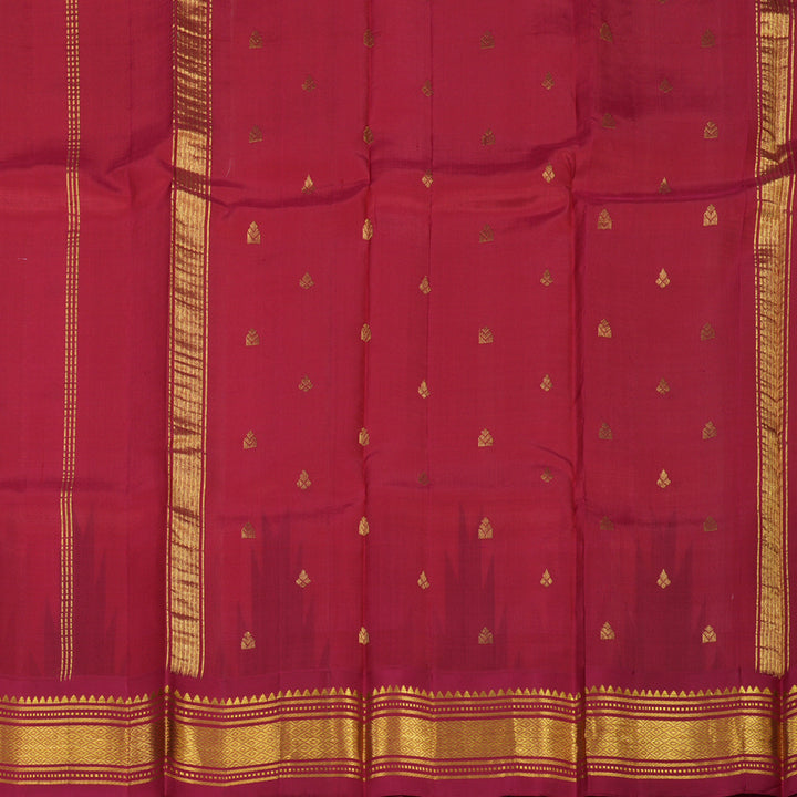 Hayagrivas Handloom Milk White Kanjivaram Silk Saree with Maroon Border KBE982I1-3