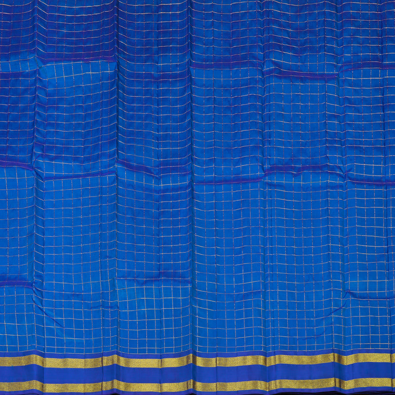 Hayagrivas Handloom Cobalt Blue Kanjivaram Silk Saree with Cobalt Blue Border KBE982I3-2