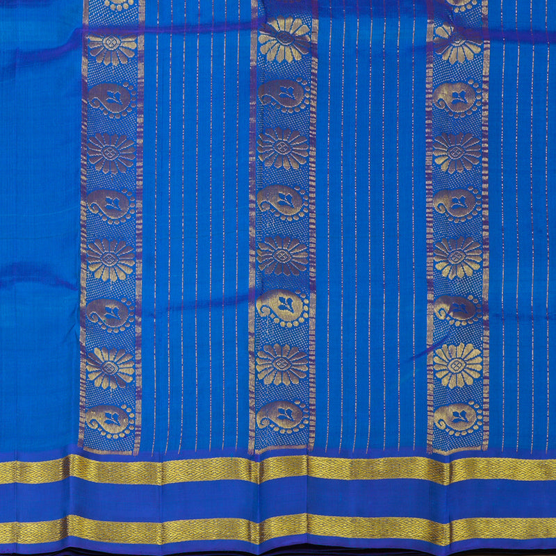 Hayagrivas Handloom Cobalt Blue Kanjivaram Silk Saree with Cobalt Blue Border KBE982I3-2