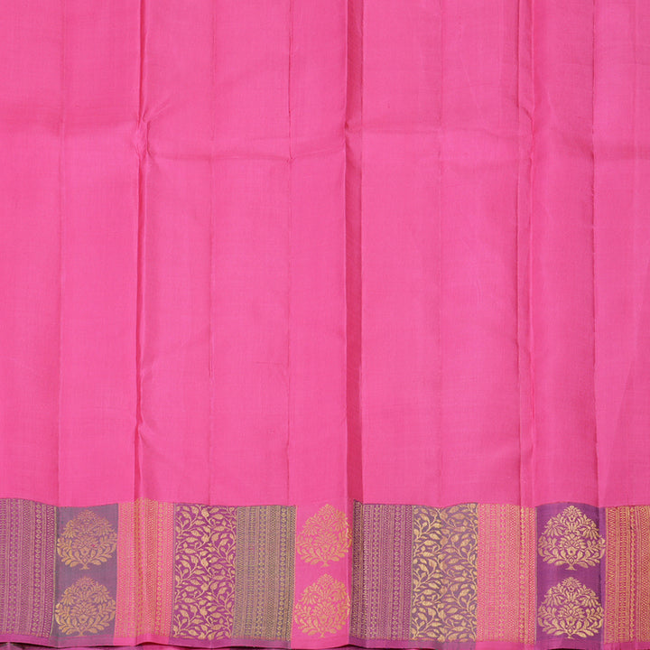 Hayagrivas Handlooom Lilac Kanjivaram Silk Saree with Bright Pink Border KBE987I6-1