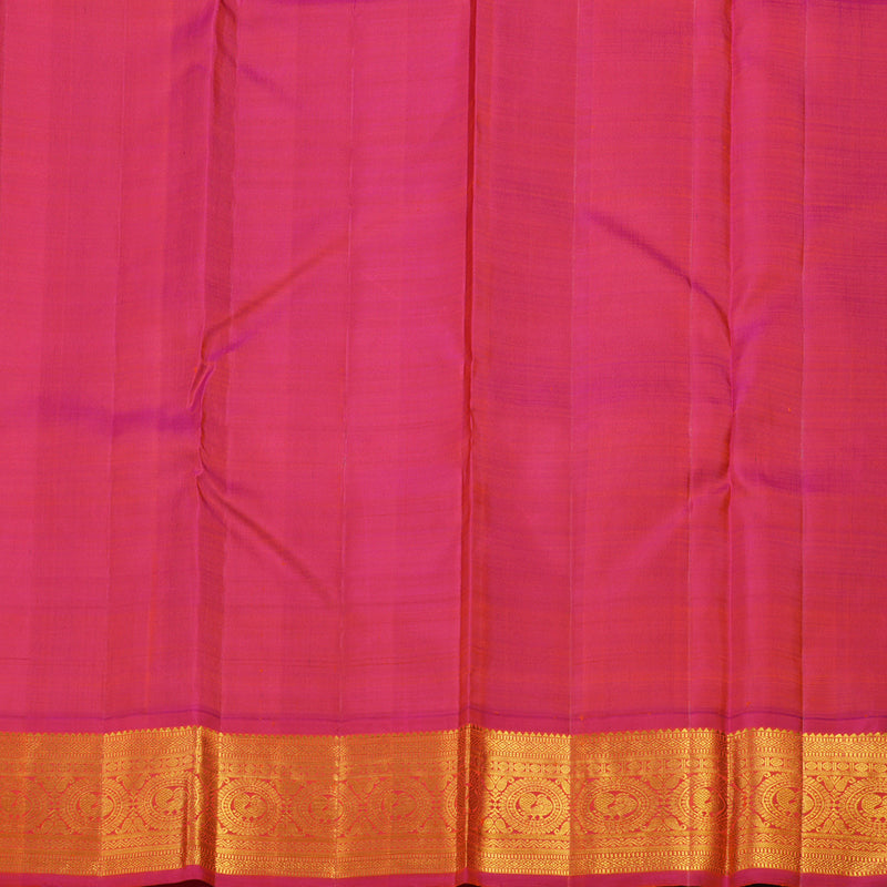 Hayagrivas Handloom Black Kanjivaram Silk Saree with Rani Pink Border KBE988I1-1