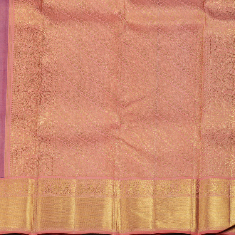 Hayagrivas Handloom Kanjivaram Purple Silk Saree with Pastel Peach Border KBE989I6-1