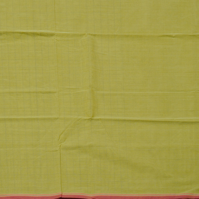 Hayagrivas Handloom Cotton Saree in Refreshing Lemon Toned Green KBE98D10-1
