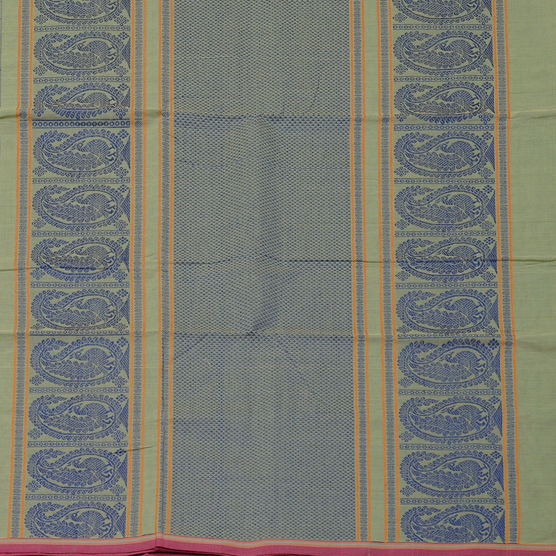 Hayagrivas Handloom Pure Cotton Saree in Gentle Light Pastel Green KBE98D10-2