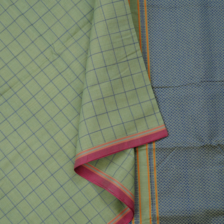 Hayagrivas Handloom Pure Cotton Saree in Gentle Light Pastel Green KBE98D10-2