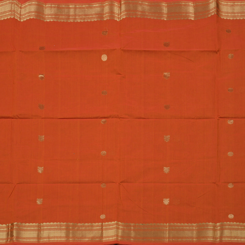 Hayagrivas Handloom Pure Cotton Saree in Vivid Orange KBE98D11-5