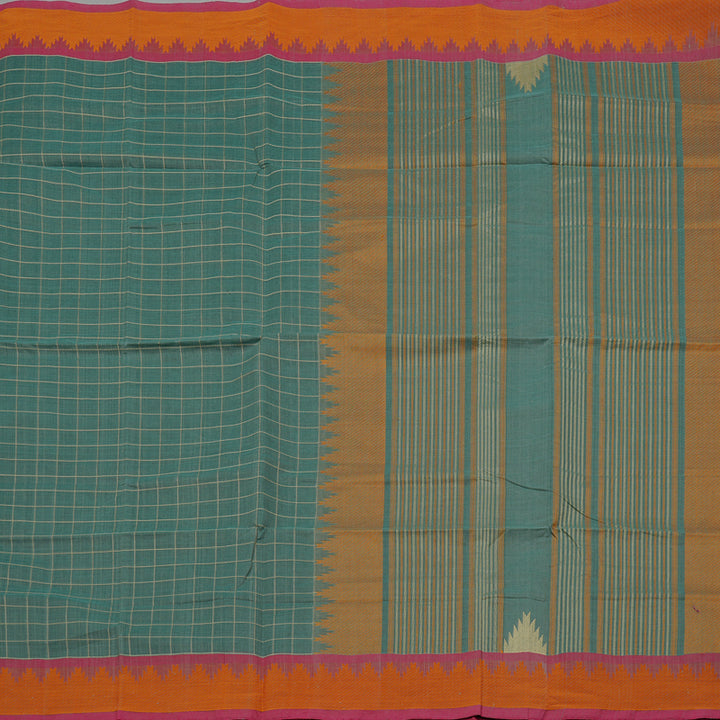 Hayagrivas Handloom Pure Cotton Saree in Stylish Pastel Blue KBE98D13-1