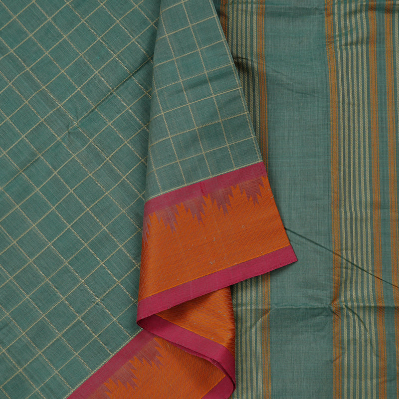 Hayagrivas Handloom Pure Cotton Saree in Stylish Pastel Blue KBE98D13-1