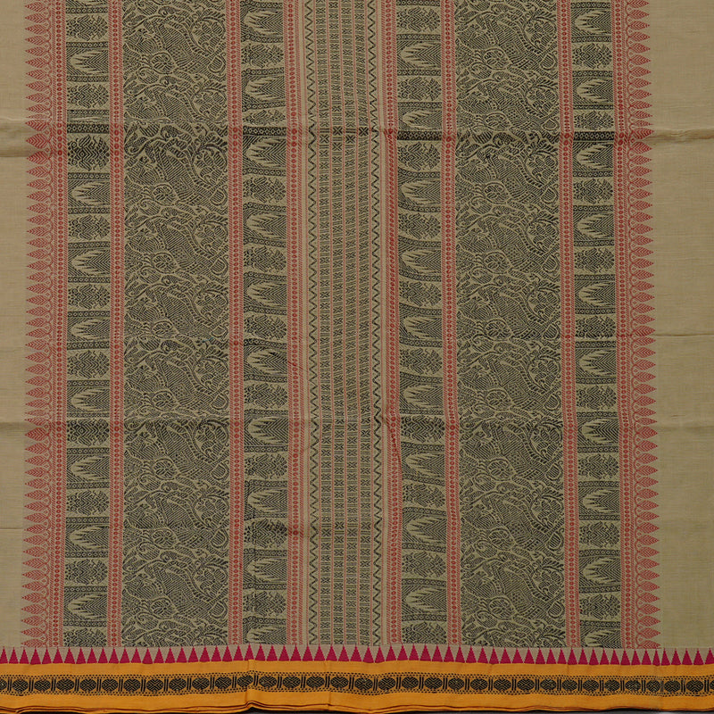 Hayagrivas Handloom Pure Cotton Saree in Soothing Sandal KBE98D6-2