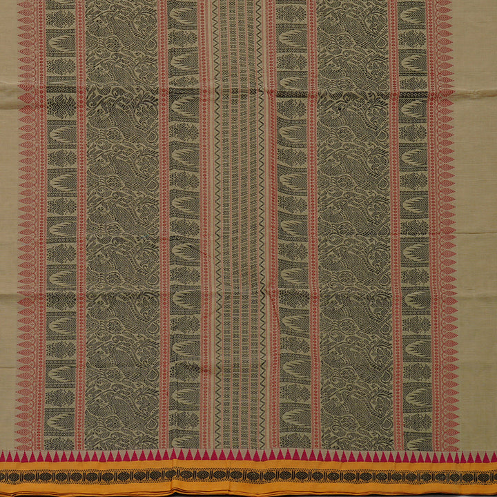 Hayagrivas Handloom Pure Cotton Saree in Soothing Sandal KBE98D6-2