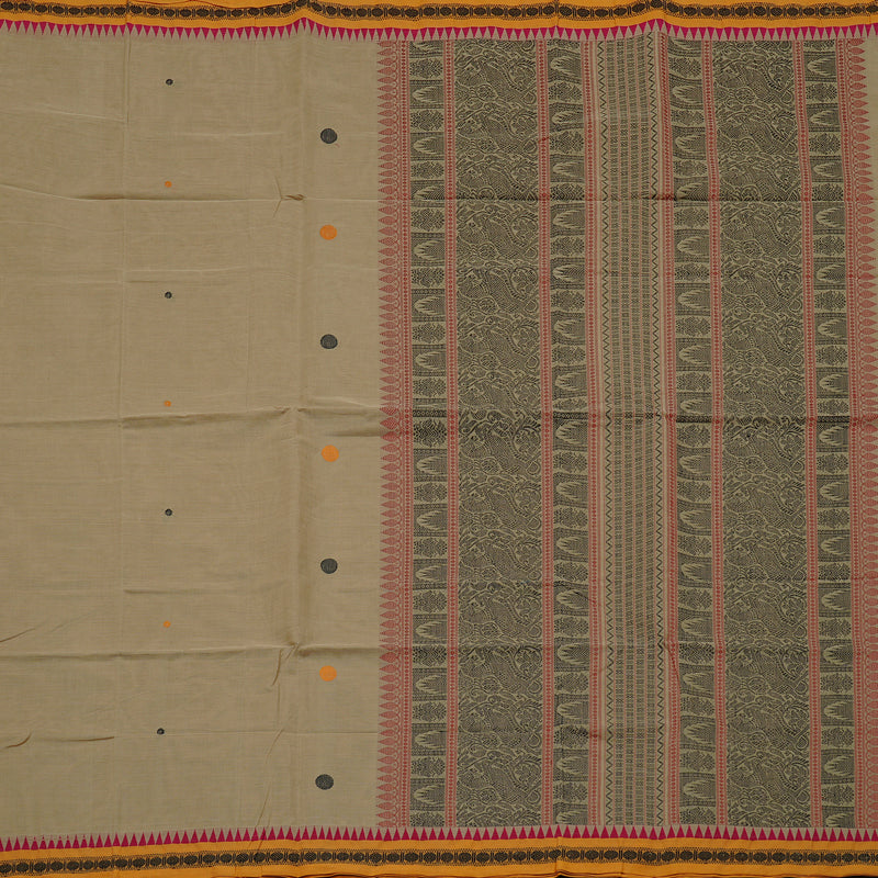 Hayagrivas Handloom Pure Cotton Saree in Soothing Sandal KBE98D6-2