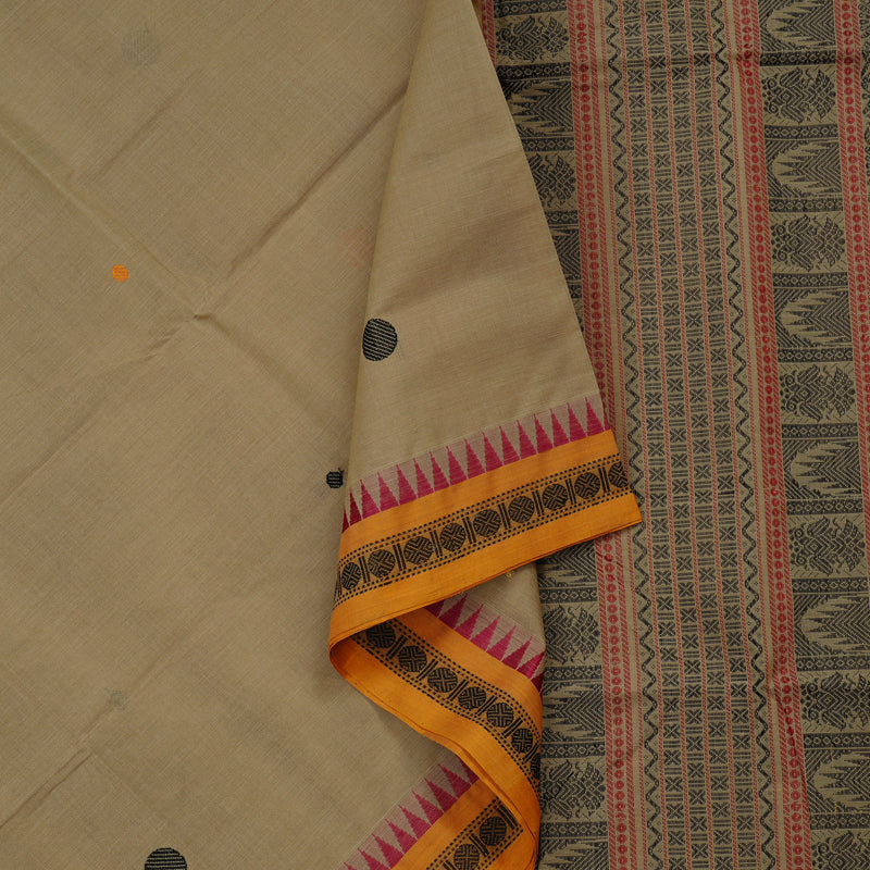 Hayagrivas Handloom Pure Cotton Saree in Soothing Sandal KBE98D6-2