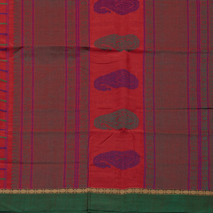 Hayagrivas Handloom Pure Cotton Saree in Regal Maroon KBE98D7-1