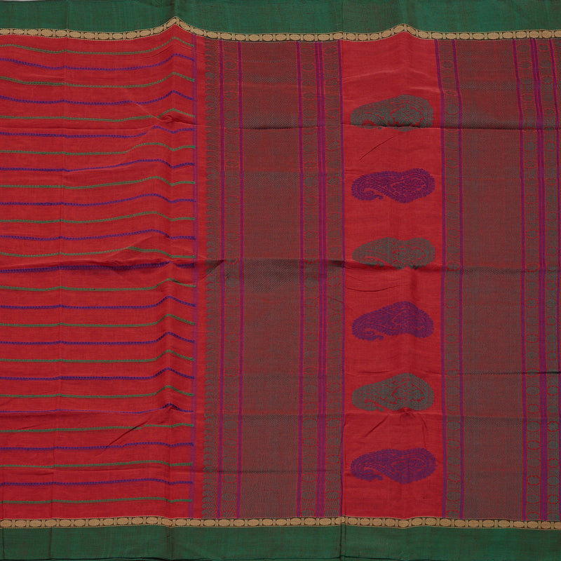 Hayagrivas Handloom Pure Cotton Saree in Regal Maroon KBE98D7-1
