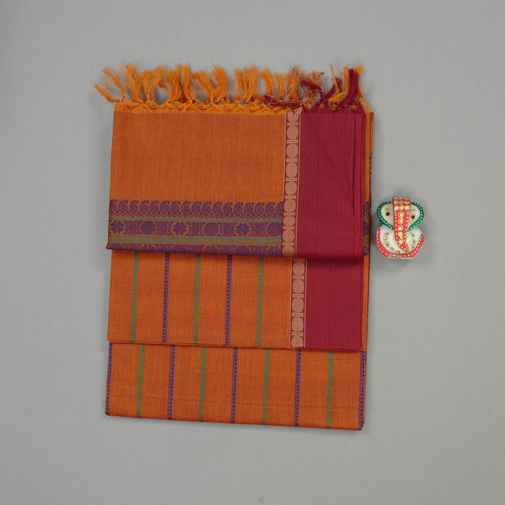 Hayagrivas Handloom Pure Cotton Saree in Elegant Honey Mustard KBE98D7-2