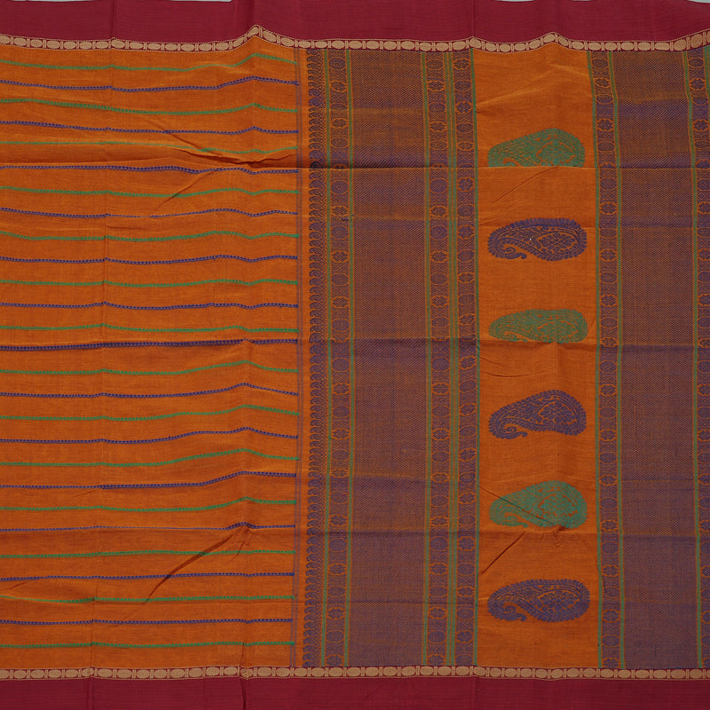 Hayagrivas Handloom Pure Cotton Saree in Elegant Honey Mustard KBE98D7-2