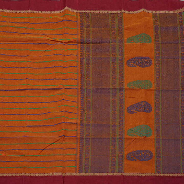 Hayagrivas Handloom Pure Cotton Saree in Elegant Honey Mustard KBE98D7-2
