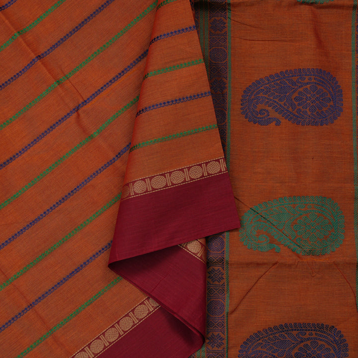 Hayagrivas Handloom Pure Cotton Saree in Elegant Honey Mustard KBE98D7-2