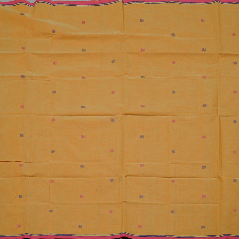 Hayagrivas Handloom Pure Cotton Saree in Gorgeous Sandal Yellow KBE98D8-1