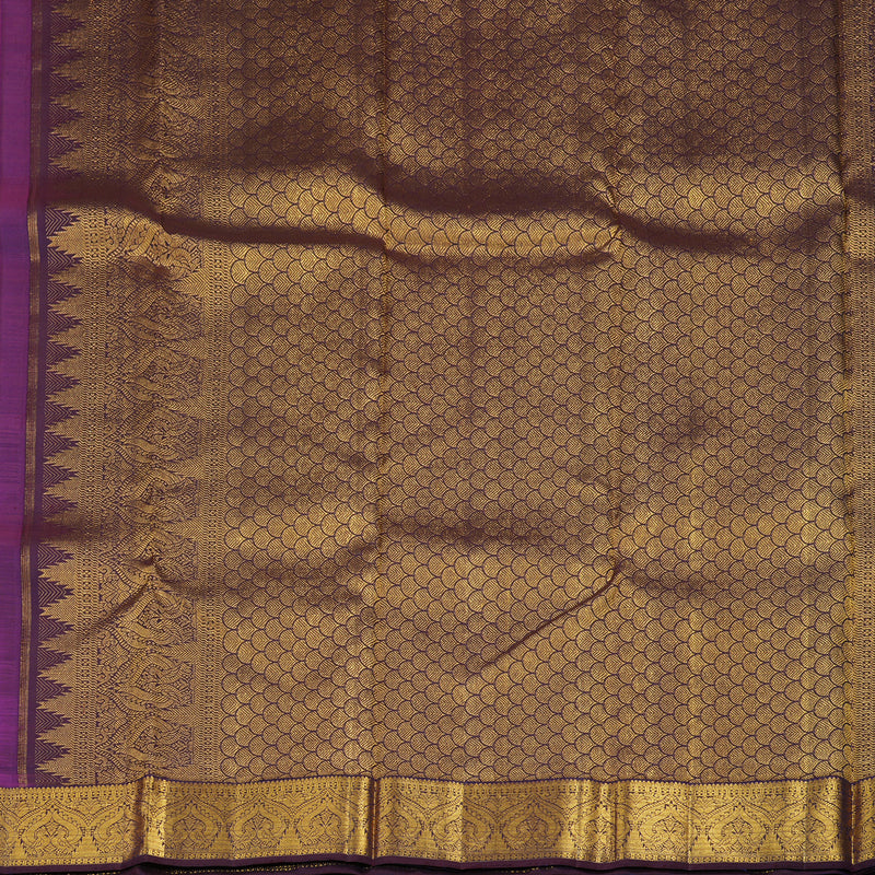 Hayagrivas Handloom Wine Purple Kanjivaram Silk Saree KBE991I7-1