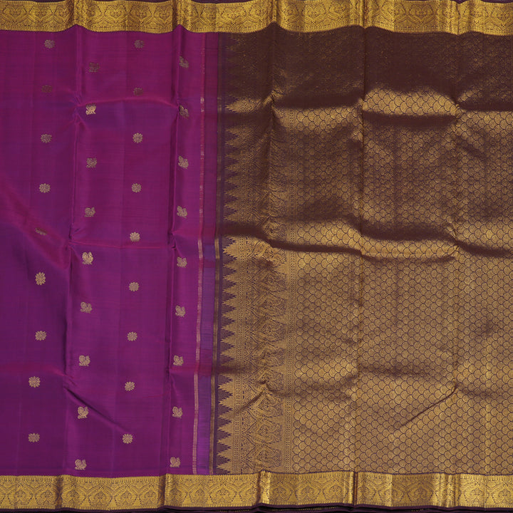 Hayagrivas Handloom Wine Purple Kanjivaram Silk Saree KBE991I7-1