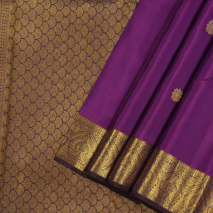 Hayagrivas Handloom Wine Purple Kanjivaram Silk Saree KBE991I7-1