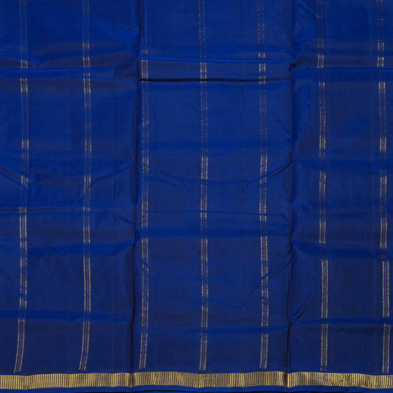 Hayagrivas Handloom Midnight Blue Kanjivaram Ten Yards Silk Saree KBE992I6-1