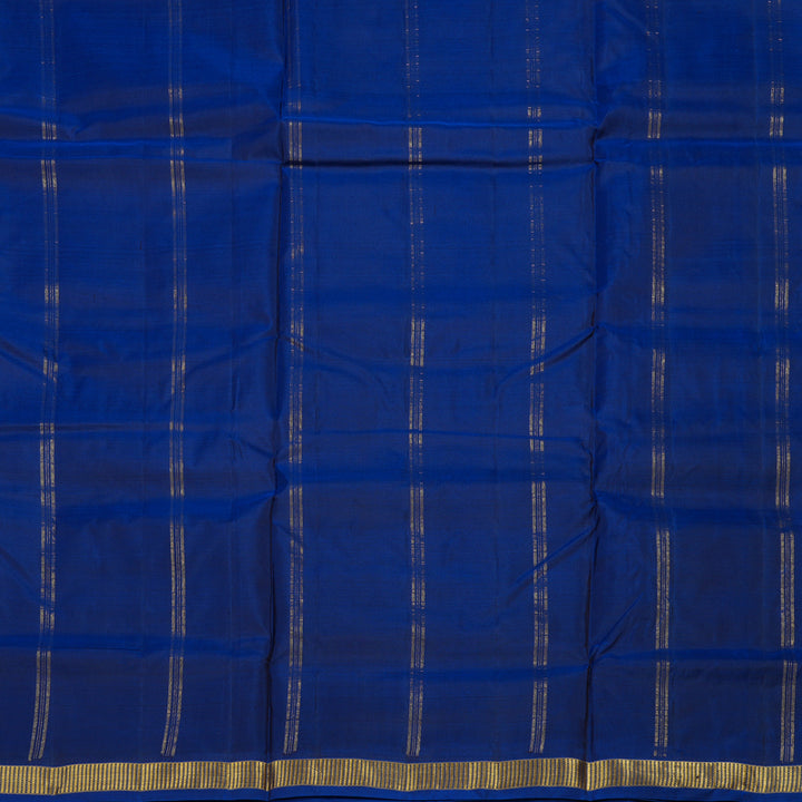Hayagrivas Handloom Midnight Blue Kanjivaram Ten Yards Silk Saree KBE992I6-1