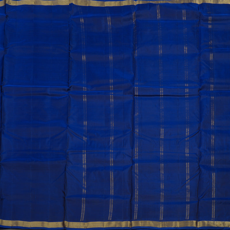 Hayagrivas Handloom Midnight Blue Kanjivaram Ten Yards Silk Saree KBE992I6-1