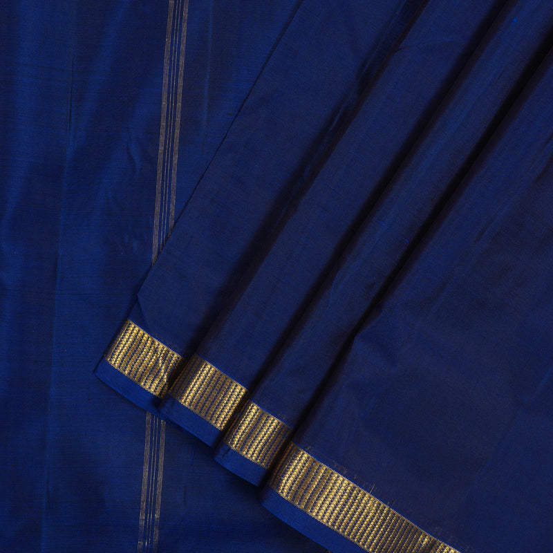 Hayagrivas Handloom Midnight Blue Kanjivaram Ten Yards Silk Saree KBE992I6-1