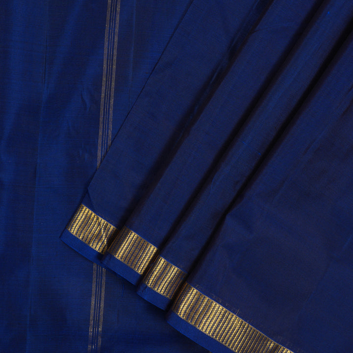 Hayagrivas Handloom Midnight Blue Kanjivaram Ten Yards Silk Saree KBE992I6-1