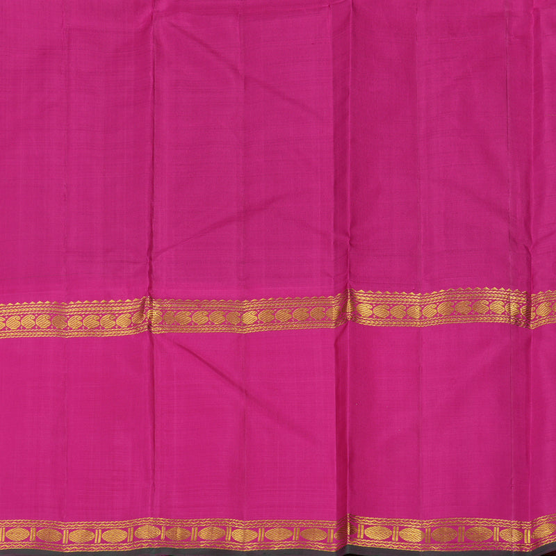 Hayagrivas Handloom Kanjivaram Wine Purple Silk Saree with Magenta Border KBE994I3-1