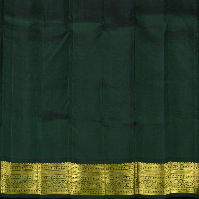 Hayagrivas Handloom Orangish Pink Kanjivaram Silk Saree with Karum Pachai Border KBE994I9-2