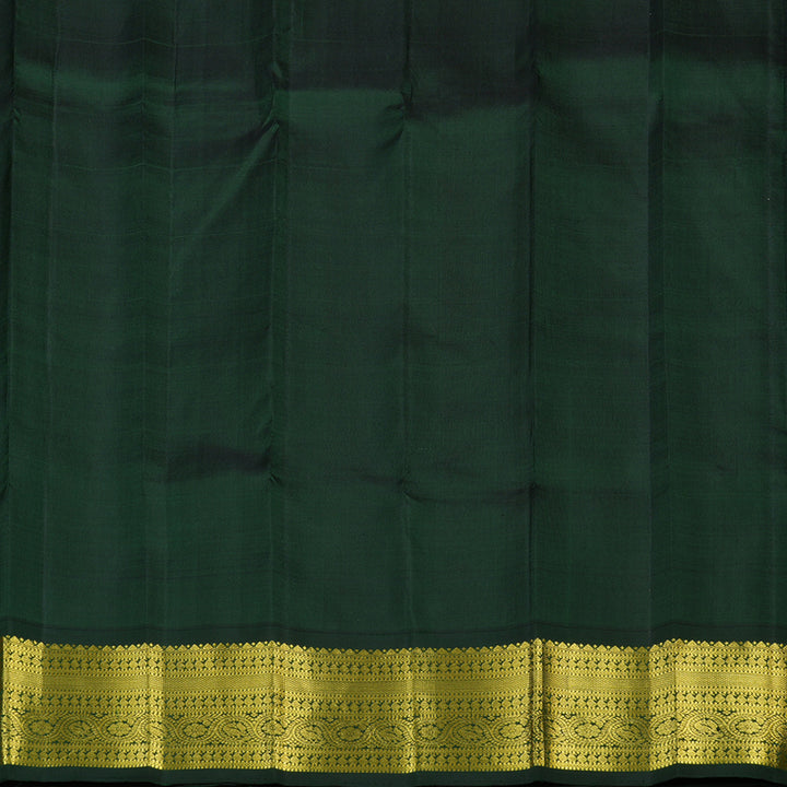 Hayagrivas Handloom Orangish Pink Kanjivaram Silk Saree with Karum Pachai Border KBE994I9-2